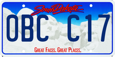 SD license plate 0BCC17