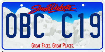 SD license plate 0BCC19