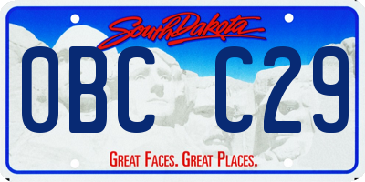 SD license plate 0BCC29