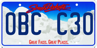 SD license plate 0BCC30