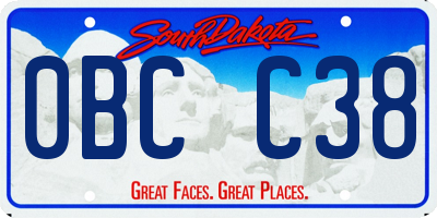 SD license plate 0BCC38