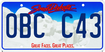 SD license plate 0BCC43