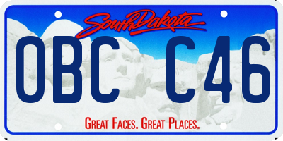 SD license plate 0BCC46