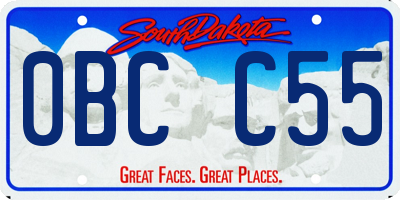 SD license plate 0BCC55