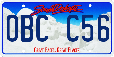 SD license plate 0BCC56
