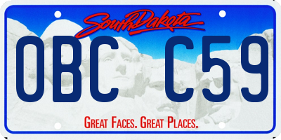SD license plate 0BCC59