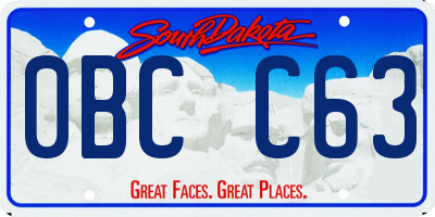 SD license plate 0BCC63