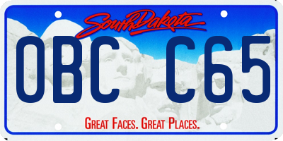 SD license plate 0BCC65
