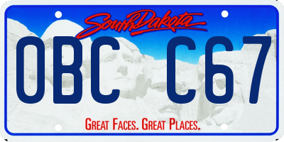 SD license plate 0BCC67