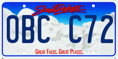 SD license plate 0BCC72