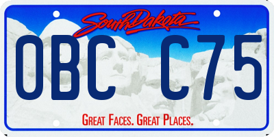 SD license plate 0BCC75
