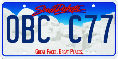 SD license plate 0BCC77