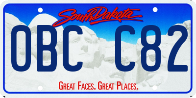 SD license plate 0BCC82