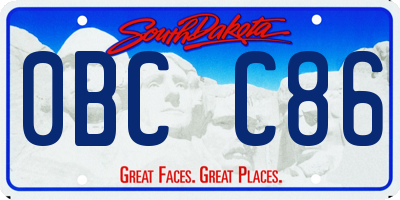 SD license plate 0BCC86