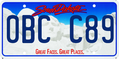 SD license plate 0BCC89