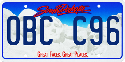 SD license plate 0BCC96