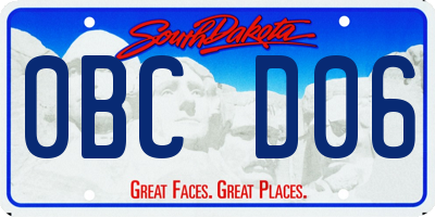 SD license plate 0BCD06