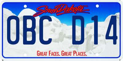 SD license plate 0BCD14