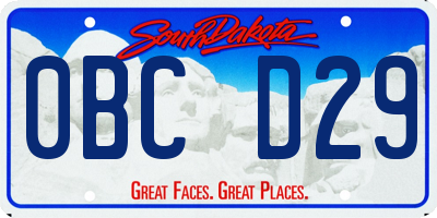 SD license plate 0BCD29