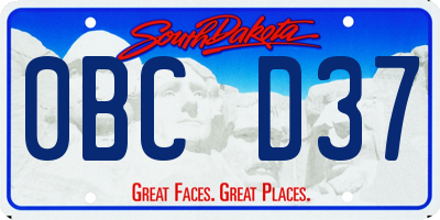 SD license plate 0BCD37