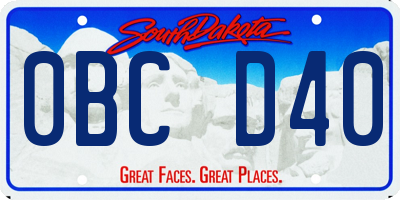 SD license plate 0BCD40