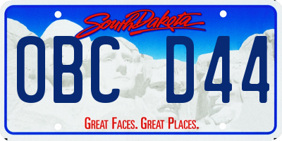 SD license plate 0BCD44