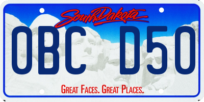 SD license plate 0BCD50