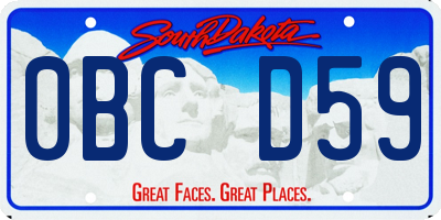 SD license plate 0BCD59