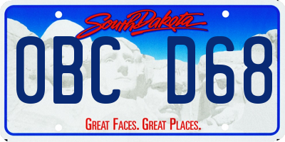 SD license plate 0BCD68