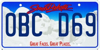 SD license plate 0BCD69