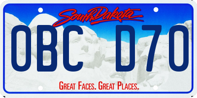 SD license plate 0BCD70