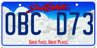 SD license plate 0BCD73