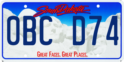 SD license plate 0BCD74