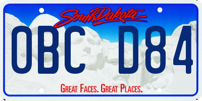 SD license plate 0BCD84