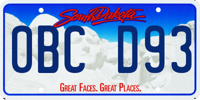 SD license plate 0BCD93
