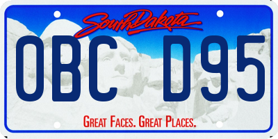 SD license plate 0BCD95