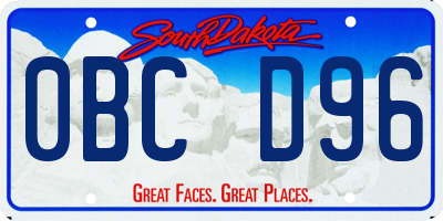 SD license plate 0BCD96