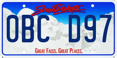 SD license plate 0BCD97