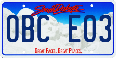 SD license plate 0BCE03