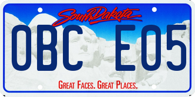 SD license plate 0BCE05