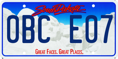 SD license plate 0BCE07