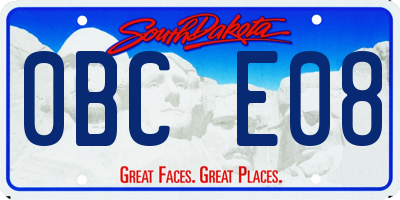 SD license plate 0BCE08