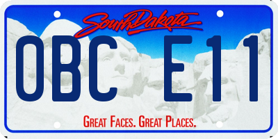 SD license plate 0BCE11