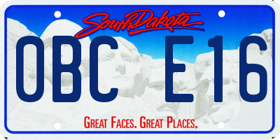 SD license plate 0BCE16