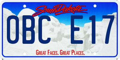 SD license plate 0BCE17