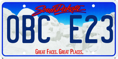 SD license plate 0BCE23