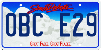 SD license plate 0BCE29