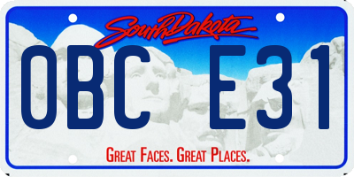 SD license plate 0BCE31
