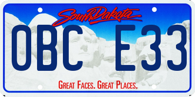 SD license plate 0BCE33