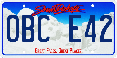 SD license plate 0BCE42